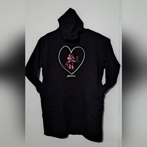 Uniqlo Hoodie Sweatshirt Womens Minnie Mouse Disney Oversized Cotton Medium EUC
